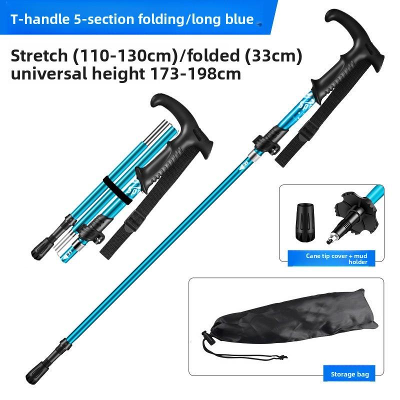 Lightweight Aircraft-Grade Aluminum Trekking Poles Telescopic with Down Grip Rubber Tip Kit Cork Handle for Comfortable Hiking