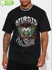 100% Cotton Sturgis Motorcycle Rally Clown T-shirt - Black Casual Crew Neck Short Sleeve Tee with Skull Design