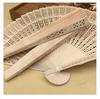 8 Inch Full Punch Incense Wood Folding Fan Sunflower Hollow Out Design Wedding Party Favor Chinese New Year Gift decoration