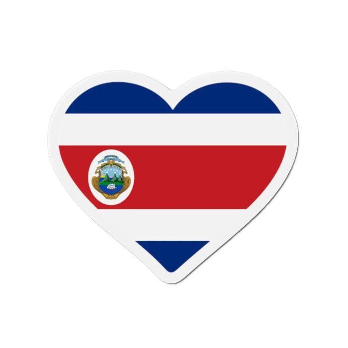 Aimant Coeur Drapeau Costa Rica - Multicolore - 8 cm - 50 pièces - Résine synthétique - Mixte