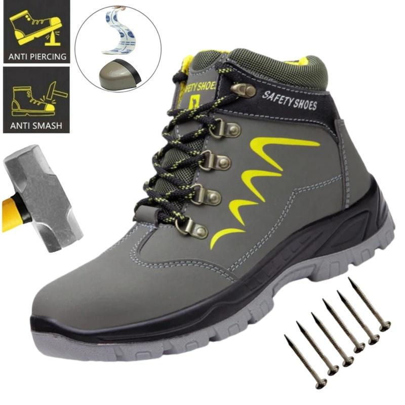 Unisex Steel Toe Cap Men Work Safety Shoes Anti-smashing  Working Boots Construction Indestructible Work Sneakers Hiking Boots