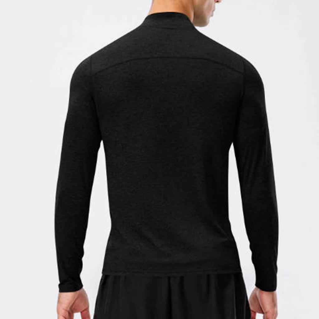 Men's /Winter Fitness Long Sleeve Quick,Dry Running Training Top Half,Zip Slim Fit Hooded Sweatshirt