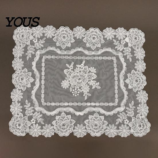 White Lace Doilies for Home Decor Retro Placemat, Floral Doilies, Embroidered Table Mat, Coasters Sheer Mesh Doily Tea Cup, Vase, Coffee Accessories