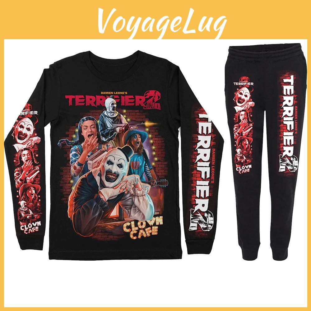 Jogger Halloween Sweatshirts Cosplay Terrifier Pants Two Piece Set Fashion Streetwear Sweatpants Women Mens 2pcs Jogger Set