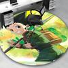 1pc Hunter x Hunter Leorio Anime Cartoon Design Round Carpet Office Chair Mat Non-Slip Rug Suitable for Home Decor, Living Room