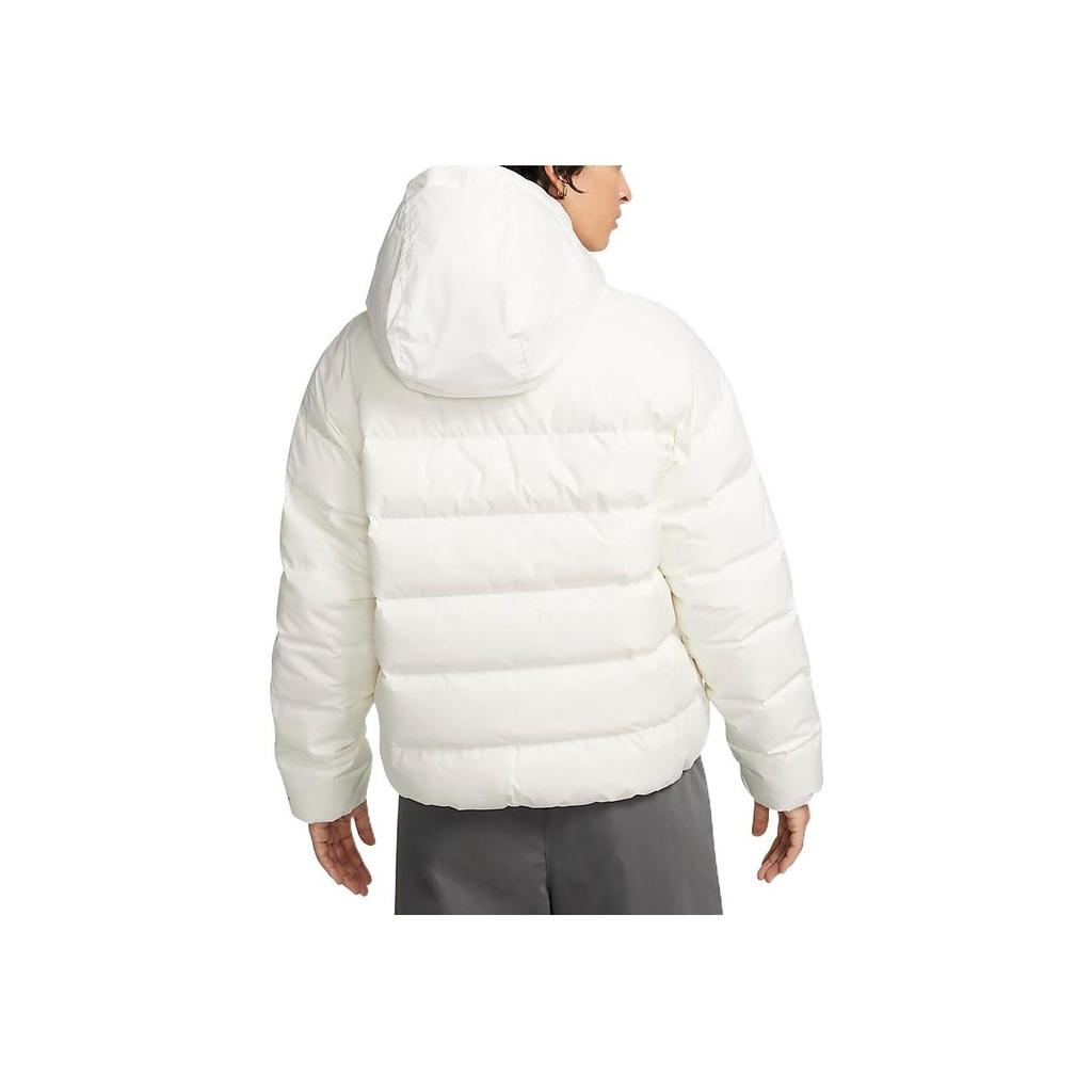 Nike Solid Color Logo Print Hooded Long Sleeve Down Jacket Women Outerwear White DQ5904-133