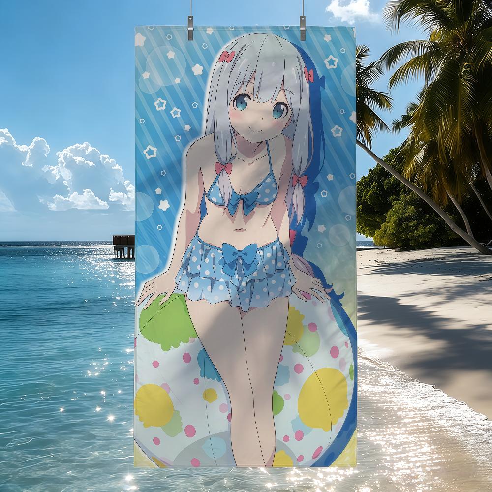 Anime cute I-Izumi S-Sagiri Towel Drying Bath Towel Applicable To Light Swimming Camping Yoga Beach Out