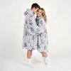 Very Soft Dressing Gown Blanket Robe Lazy Robe Grey Cats 100 Cm