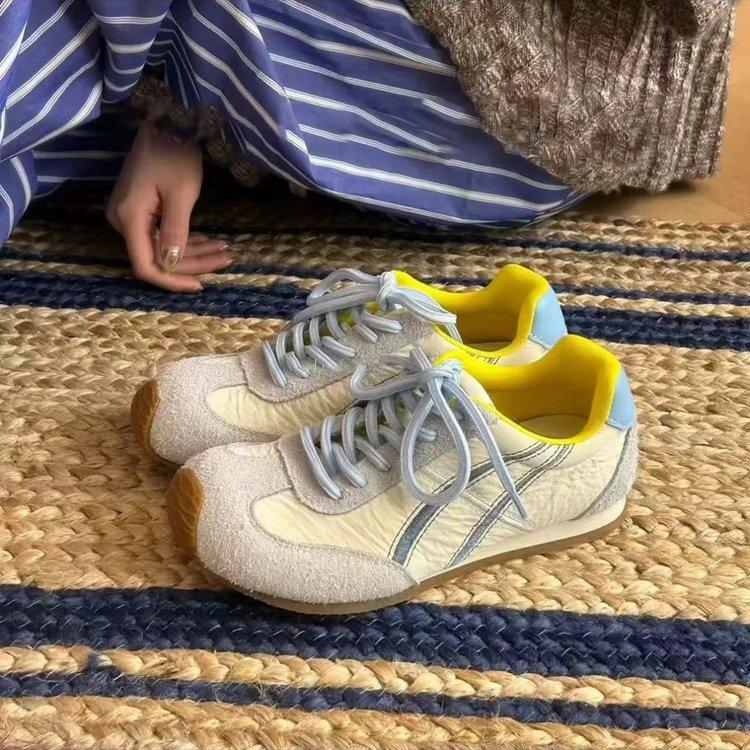 Soft leather version~ Dexun shoes women's 2025 spring new retro lace-up versatile casual shoes round head color matching Forrest Gump shoes