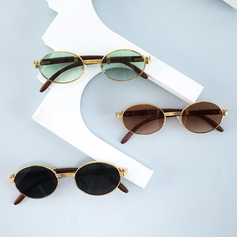 Vintage ovale solbriller solbriller med oval innfatning metallsolbriller litterære solskjermer