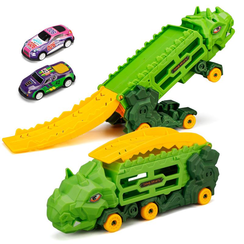 

Transforming Dinosaur Toy Car with Folding Track and Ejection Feature