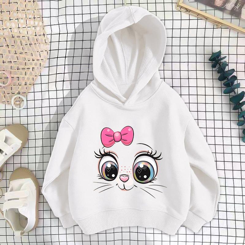 

Wholesale Girls Off Shoulder Sweatshirt Hooded Long Sleeve Loose Jacket Girls Clothes Pullover Children s Clothing Cotton 90cm білий