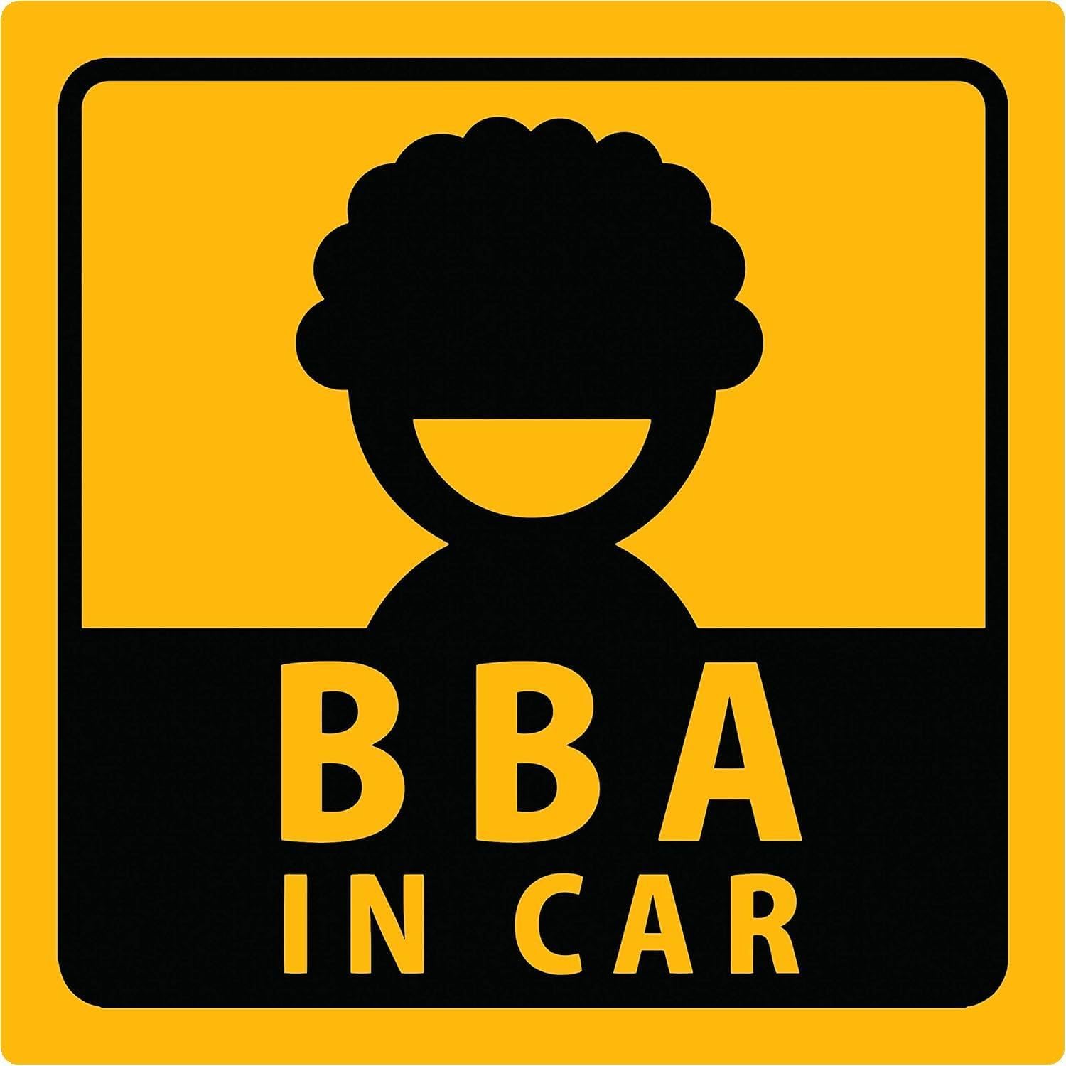 

Car Sticker Magnet BBA IN CAR Scratch Hiding Funny Decal Approximately 14cm x 14cm