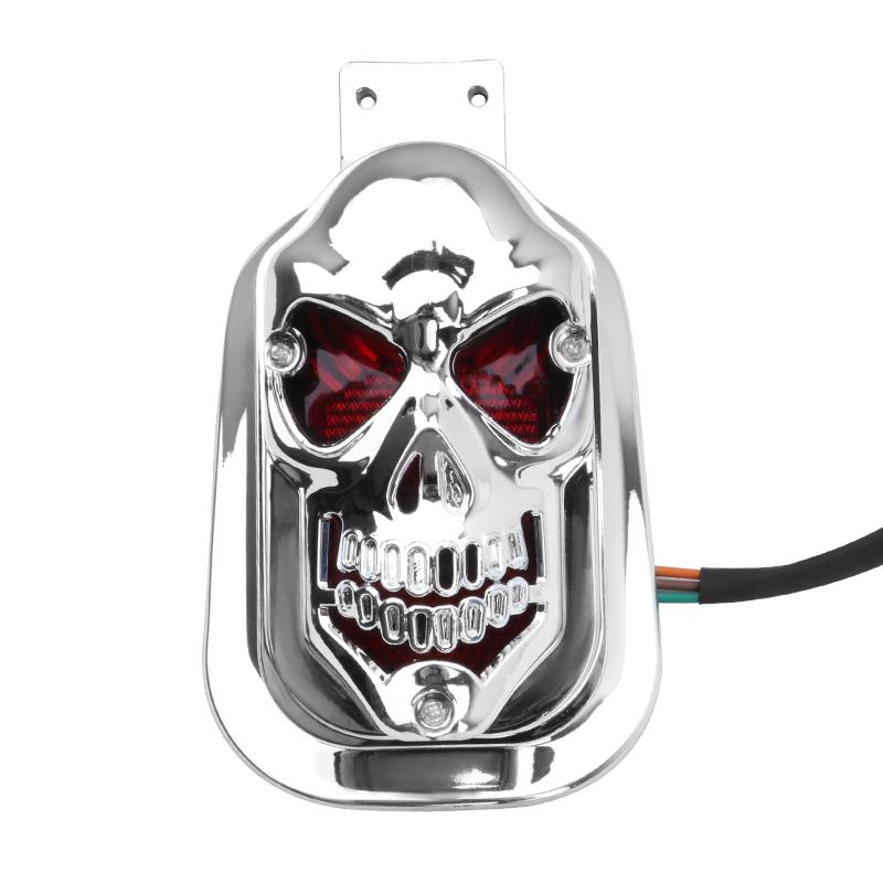 

Universal LED Rear Skull Tail Light Brake Lamp Motorcycle accessories For Harley Cruisers Chopper License Plate Runring Lights