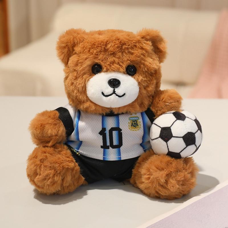 20cm Roztomilý Fotbalový Medvěd Plyšová Hračka Různé Fotbalové Dresy Fotbalová Plyšová Panenka Sběratelský Předmět pro Fanoušky Dekorace do Pokojíčku Dárek k Narozeninám Děti Kluci