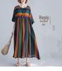 Plus Size Striped Short Sleeve Dress for Women