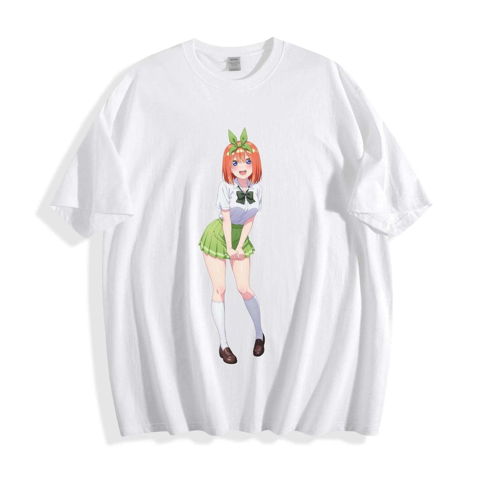 Аниме Пять невест Yotsuba Футболка-Школьная форма Унисекс Waifu Футболка XXL