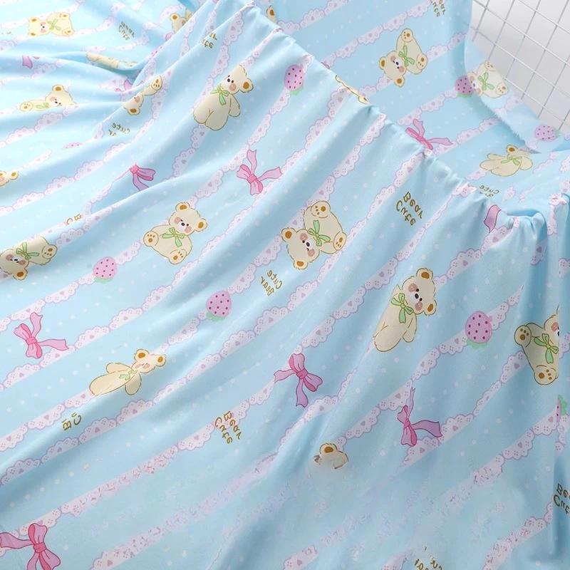 Wide 143cm Summer Cotton Fabric for DIY Sewing Children's Pajamas Clothes Cheongsam Super Soft Floral Cartoon Fabric