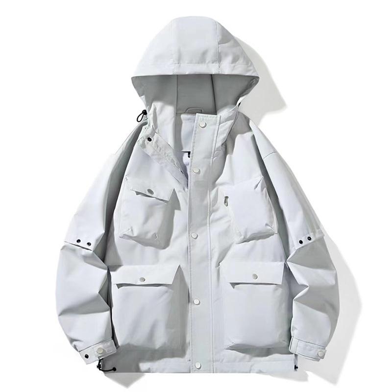 Jacket Jacket Men's Hooded Loose Versatile Trend Jacket Three-proof Tooling Jacket Couple Trend Sportswear