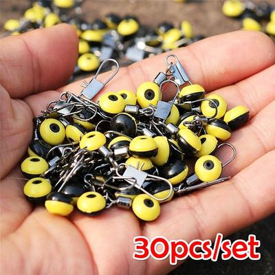 30 pezzi/set Galleggianti da Pesca Stops per Galleggianti Connettori Space Beans Attrezzi Attrezzature per Pesca in Acqua Salata Plastica Metallo NUOVO SET