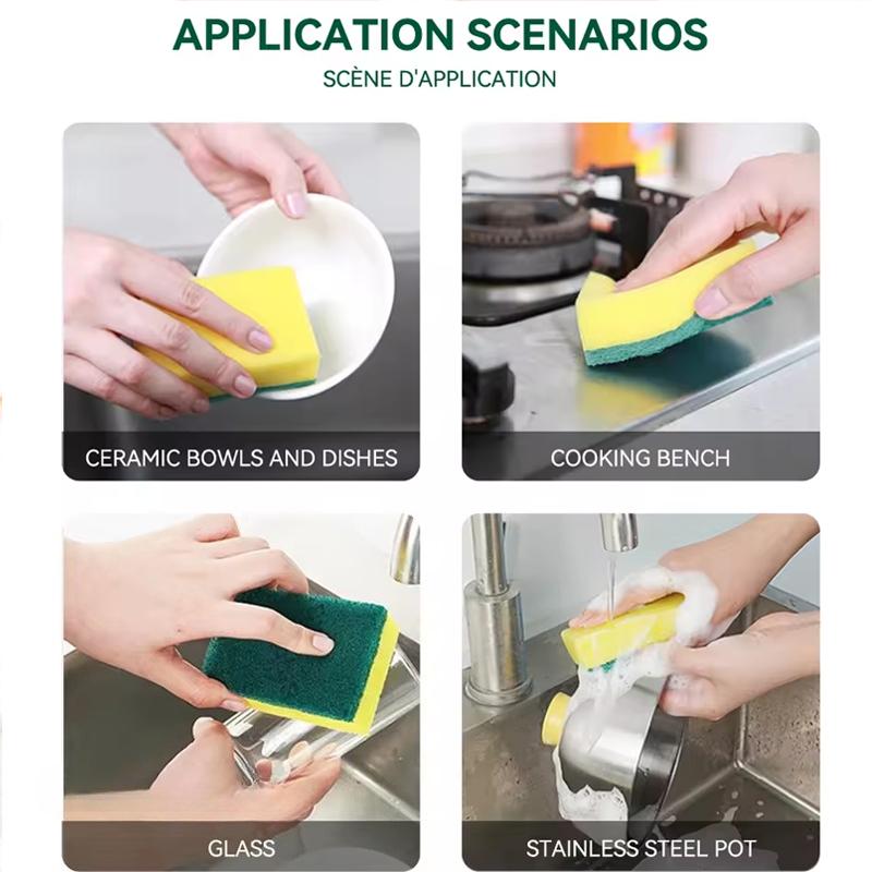 High Density Double-sided Sponge Wiping, Household Cleaning Utensils,dishwashing Cloth,kitchen Supplies, Scouring Pad, Pot Brush