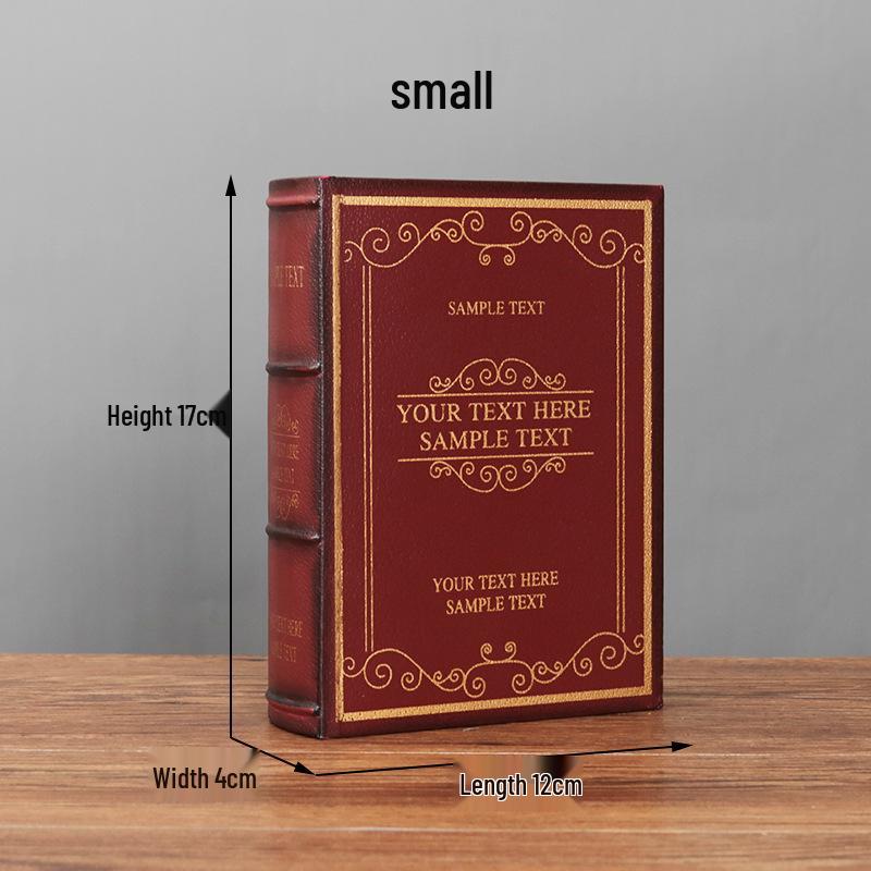Scatola portaoggetti in legno stile europeo effetto libro – Oggetto decorativo vintage a forma di libro per esposizione