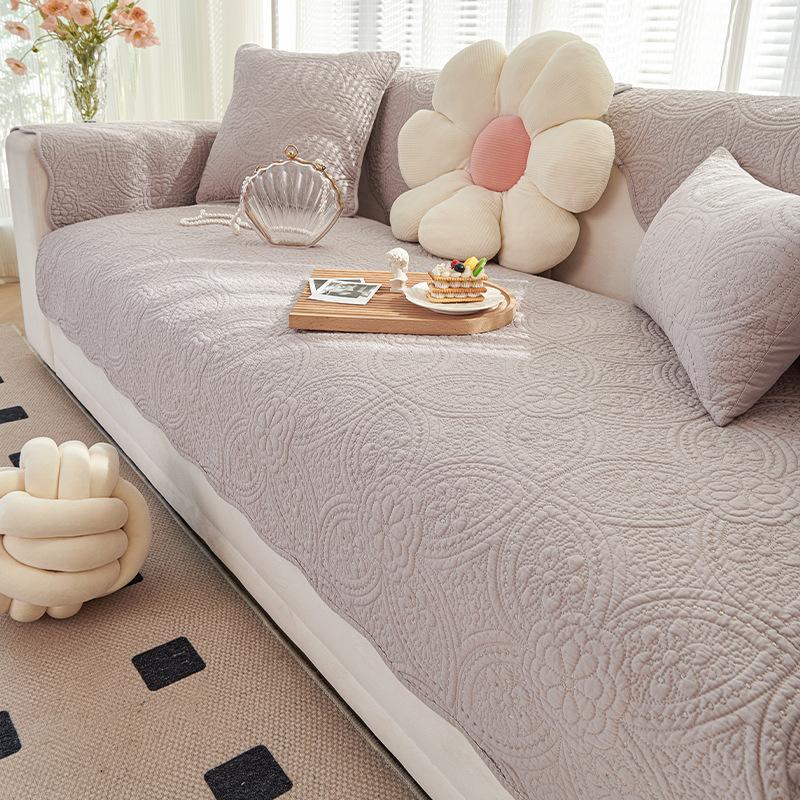 Selected High-End Style Custom-Shaped Pure Cotton Sofa Cover Suitable All Seasons Thick Slip-Resistant Seat Cushions Sofa Cover
