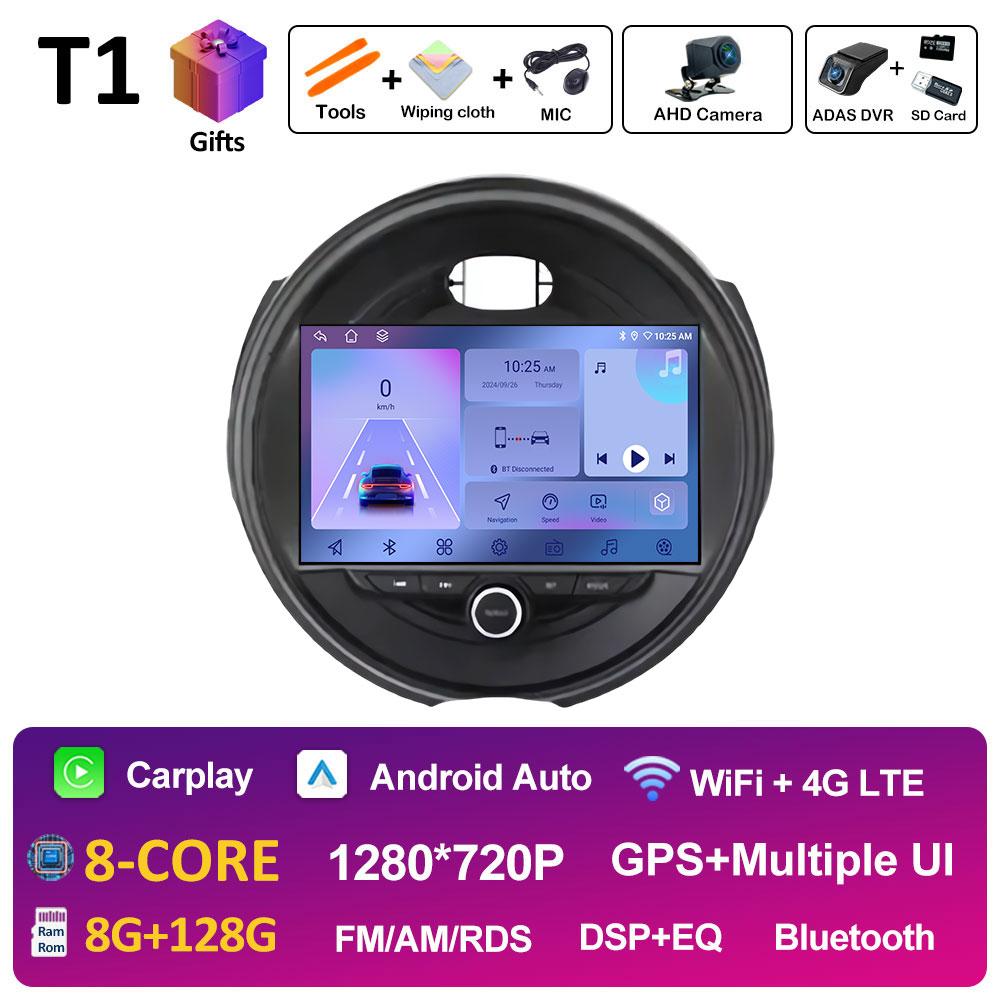 For BMW Mini Cooper Car Multimedia Audio Video Player Android OS Wireless Carplay DSP Stereo QLED IPS Screen Bluetooth Head Unit