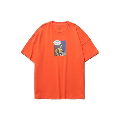 Li Ning X Star Wars Collaboration Sports Fashion Series Printed Loose Round Neck Short Sleeve T-Shirt Men Tops Orange AHSR407-3