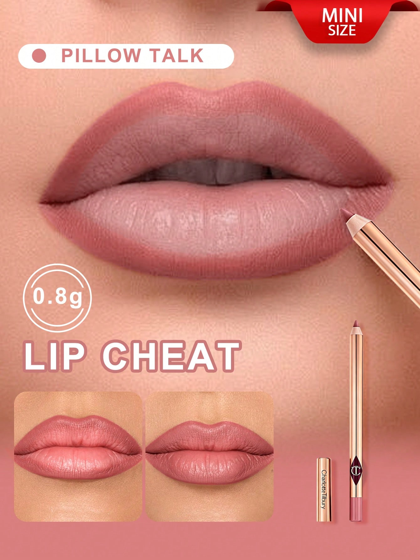 Карандаш для губ Charlotte Tilbury Lip Cheat Оттенок Pillow Talk 0,8 г / 0,02 унции Pillow Talk 0.8g/0.02 oz.