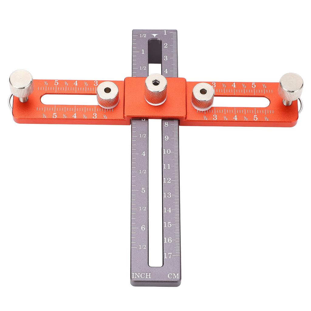 Șablon de fixare a diblurilor pentru dulapuri, înălțime reglabilă, din aliaj de aluminiu, localizator de găuri pentru mânerul dulapului cu 2 dibluri