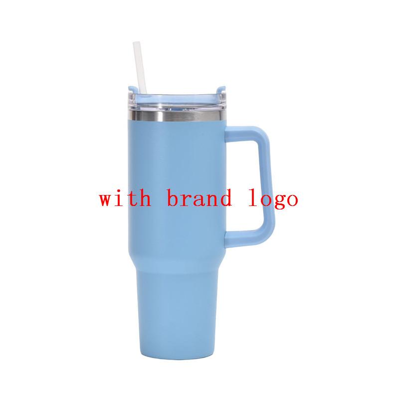 With Logo 40 Oz Tumbler with Handle Insulated Mugs With Lids and Straws Stainless Steel Coffee Tumbler Cups Water