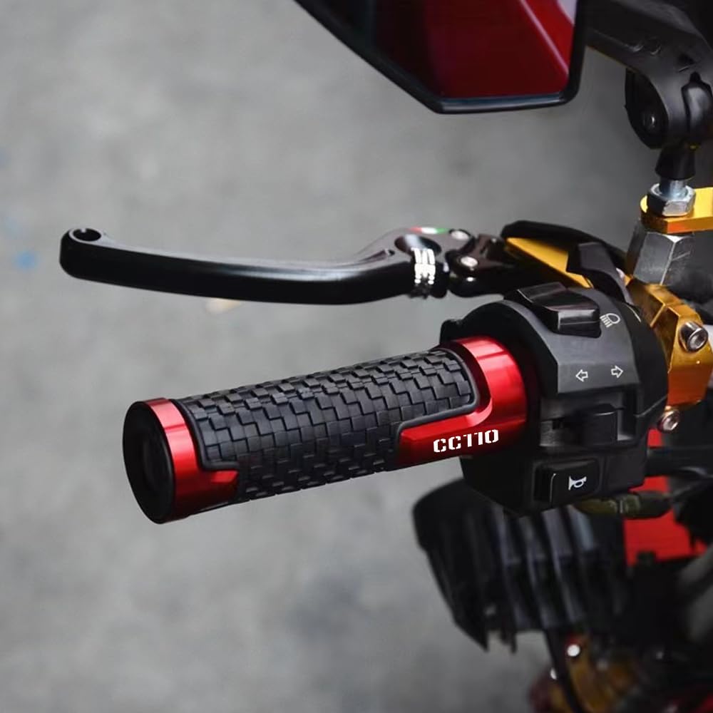 HUANGCJCJ FOR CROSS CUB CC110 7/8'' 22mm Motorcycle Handle Grip Handbar Handle Grip Motorcycle Accessories (Black)