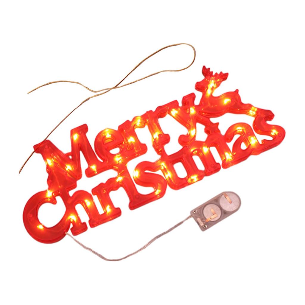 Christmas Lighted Plaque Decor Ornament Merry Christmas Neon Sign for Christmas Party Indoor Porch Holiday Favor Supplies