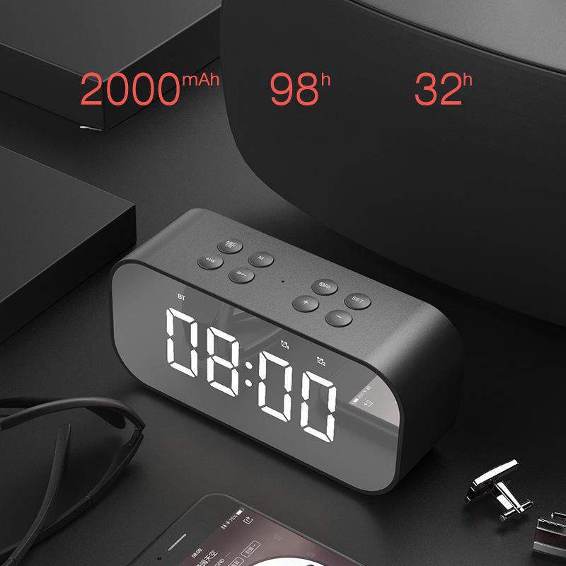 Bluetooth Wireless LED Alarm Clock Speaker with Mirror and Gift Card