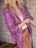 Women's Sequin Lapel Cardigan Blazer - Solid Color, Long Sleeve, Casual