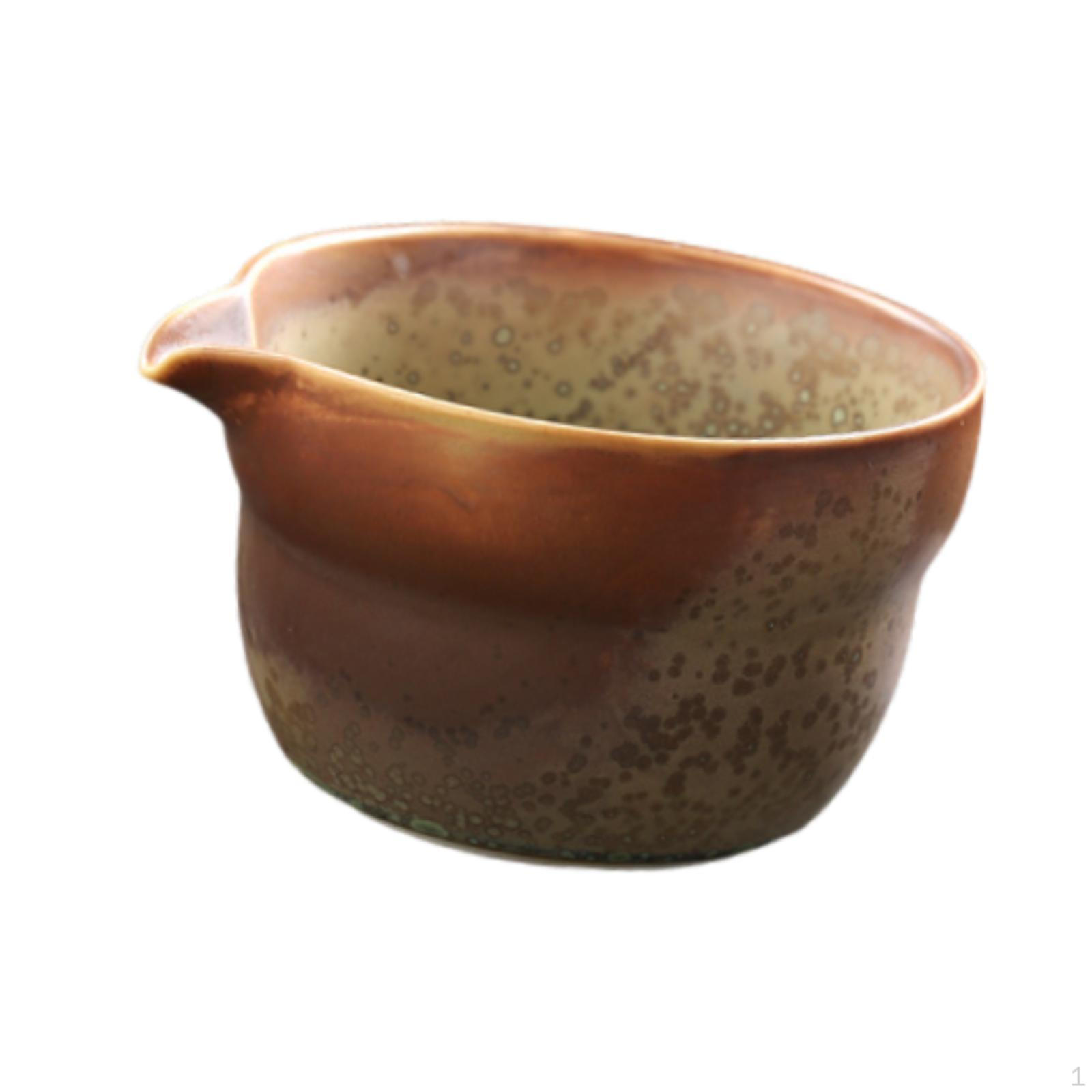 

Ceramic Matcha Bowl Porcelain Tea Gift Mixing Bowls with Spout for Kitchen Room коричневий