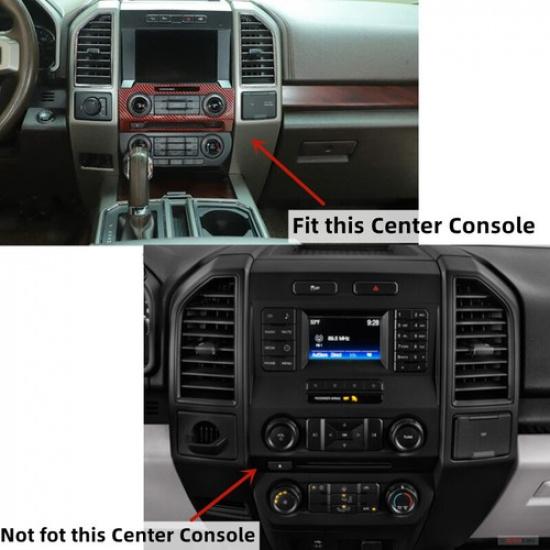 Red Carbon Center Control Adjust Panel Decor Trim Bezels for Ford F150 2015-