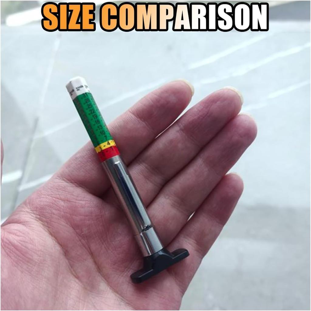 Car Tire Tread Depth Gauge, Tire Tread Gauge Color Coded, Professional Tire Thread Depth Meter Tool in 32nds, Suitable for Most Car Models (1 PCS)