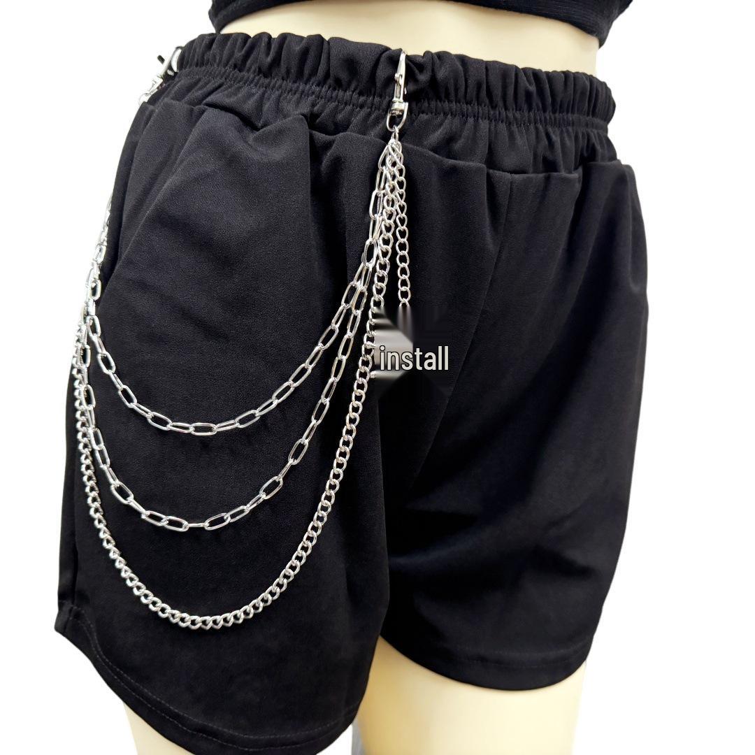 Gothic Ship Wheel Pendant Waist Chain - Women s Punk Style Multi-layer Metal Pant Accessory