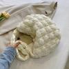 Women Quilted Tote Bag Solid Color Large Capacity Soft Puffer Handbag Portable Lightweight Crossbody Bag