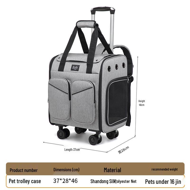 New Wheeled Breathable Cat Carrier Backpack - Portable Double Shoulder Pet Carrier