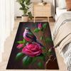Botanical Flower Decoration Carpet Cartoon Bird Modern Carpet for Living Room Bedroom Decor Bedside Floor Mat Anti Slip Washable
