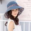 Sun Hat Fashion Print Wide Brim Temperament Foldable Anti Sun Cap for Beach