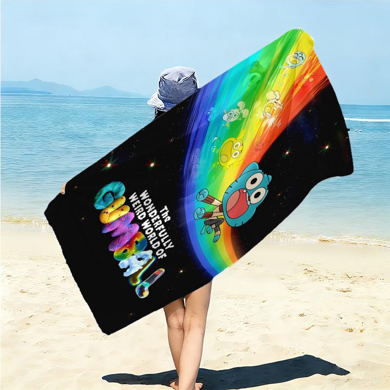 1Pc Bunny Friends Adventure Beach Towel Microfiber Beach Towel Thin Absorbent For Beach Swimming Yoga Bath Sports 0917291