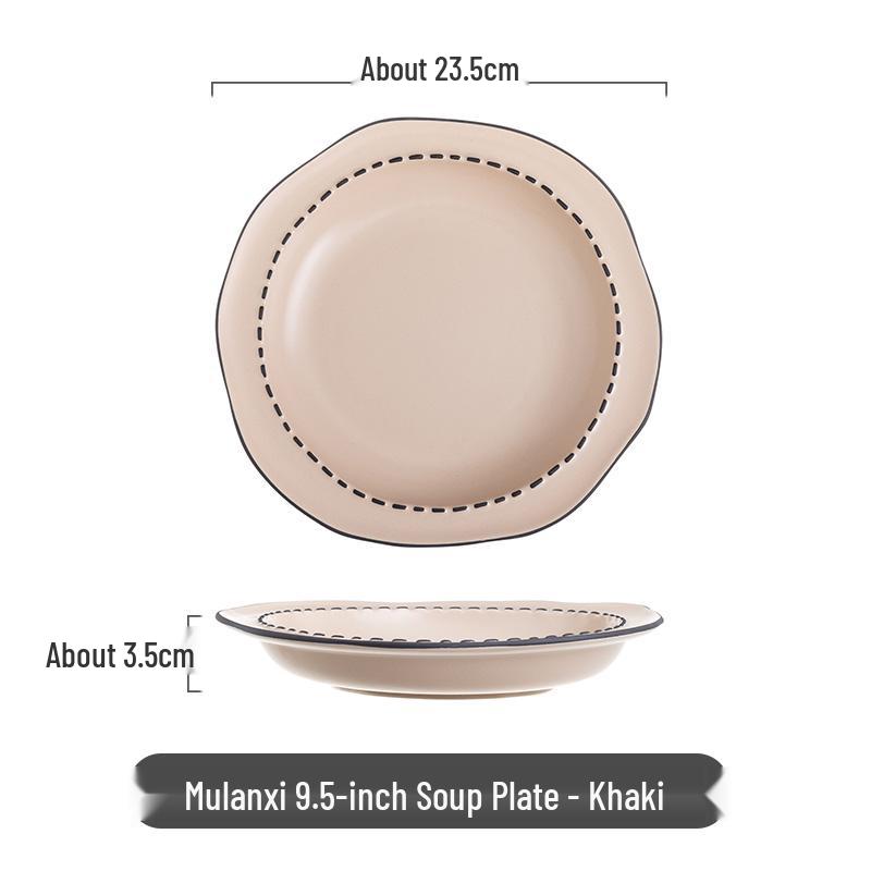 Magnolia Creek Ceramic Rice Bowl and Plate Set - Japanese Underglaze Tableware, Stylish Ins Style.