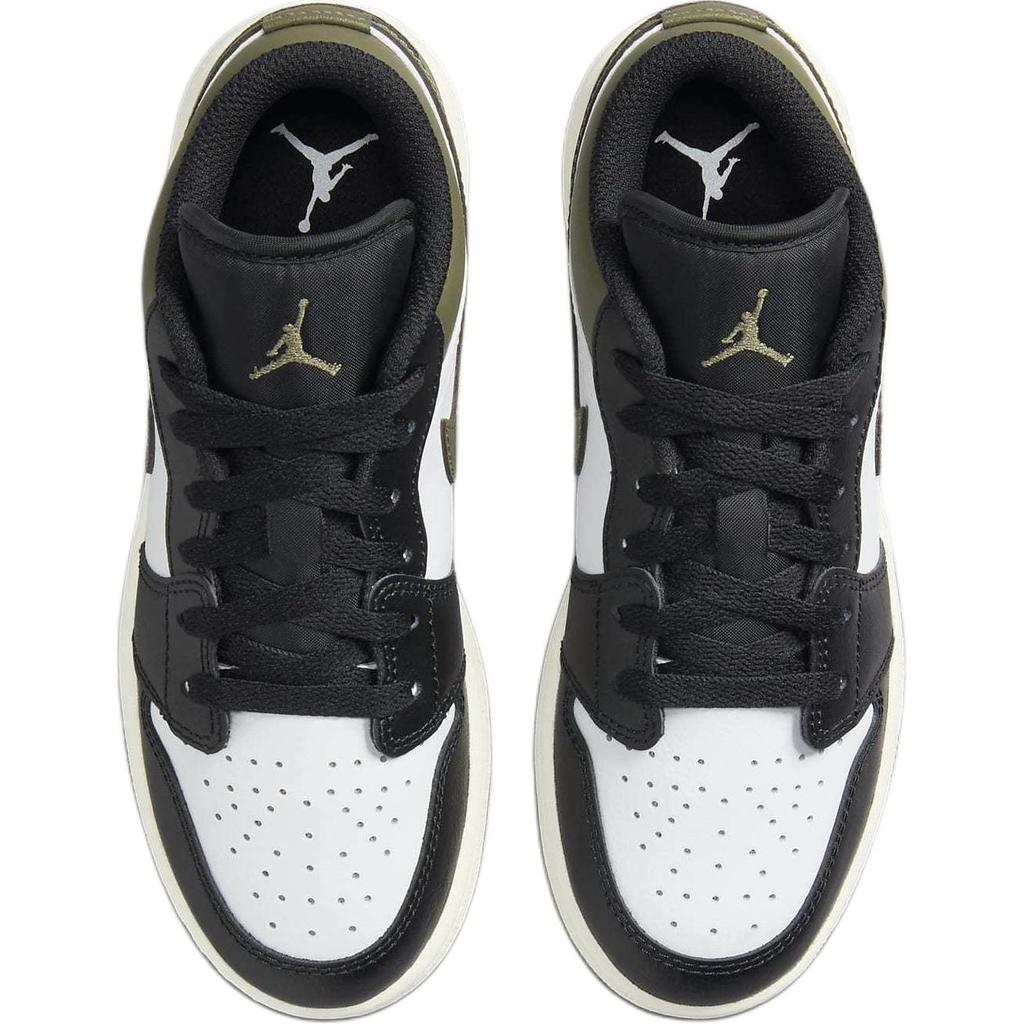 (GS) Air Jordan 1 Low 'Black Toe Medium Olive' Kids' 553560-092