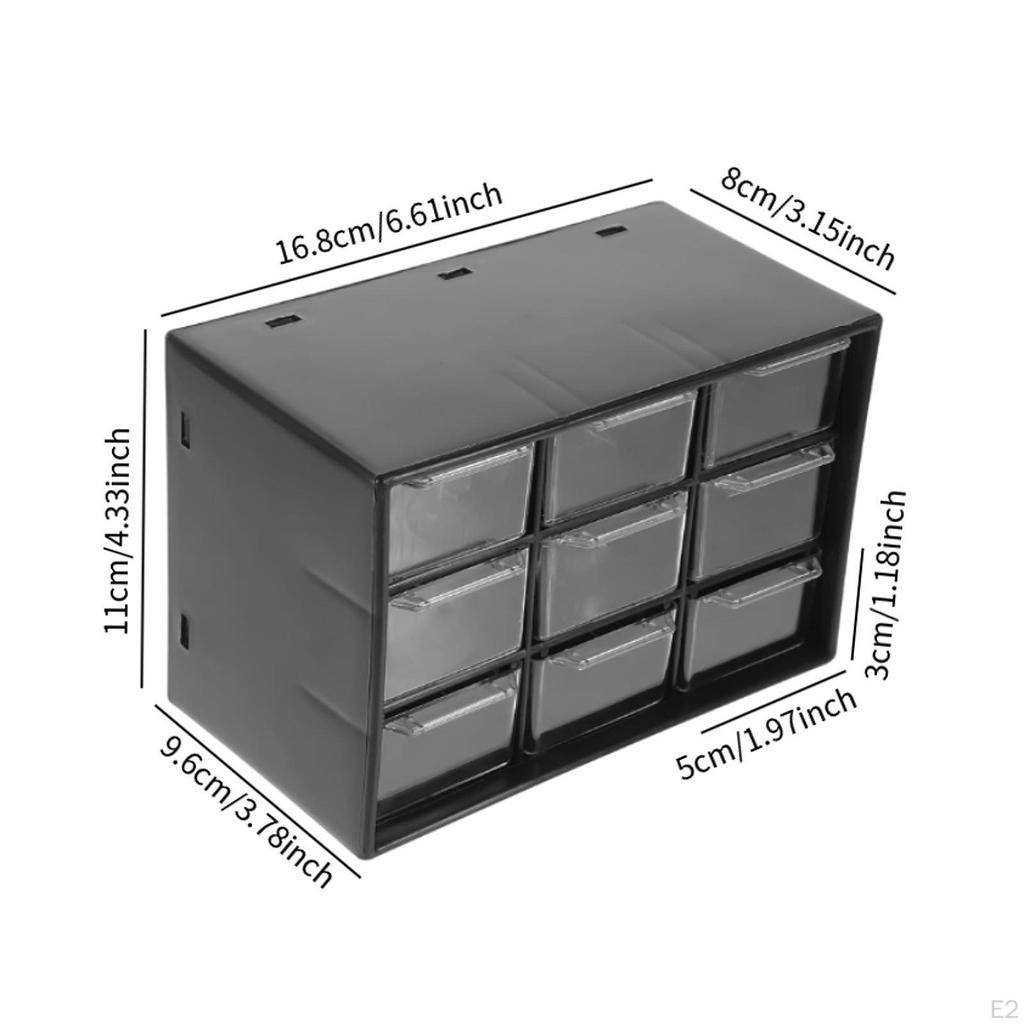 Craft Drawer Cabinet with 9 Storage Compartments for Desk Organization