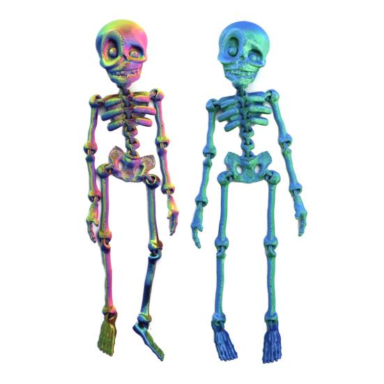 Skull Fridge Magnets with Movable Joints Halloween Poseable Skeleton Fridge Magnet Quirky Gothic Refrigerator Stickers for Kitchen Office