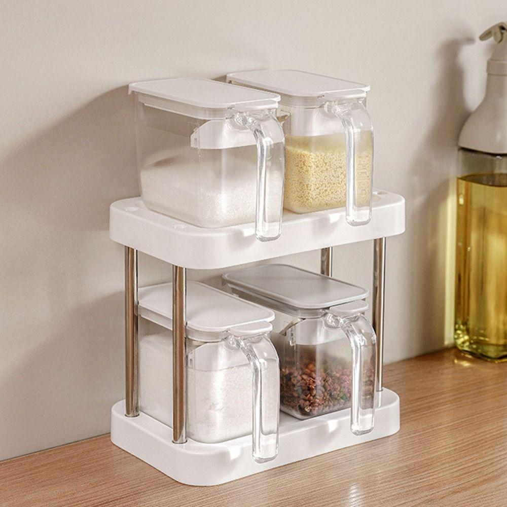 Plastic Seasoning Box Transparent Condiment Storage Container Sealed Seasoning Tank  Household